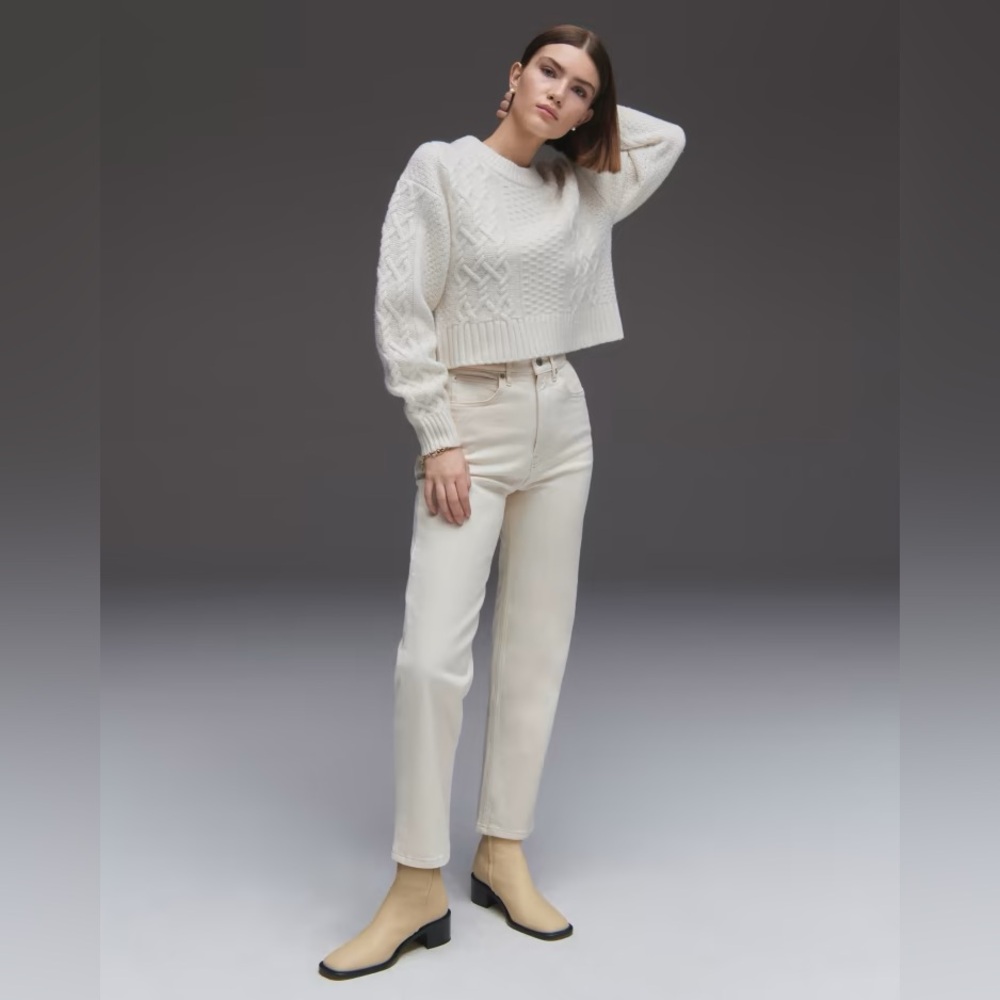 NWOT Everlane Original Cheeky Jean in Ecru, size 25P